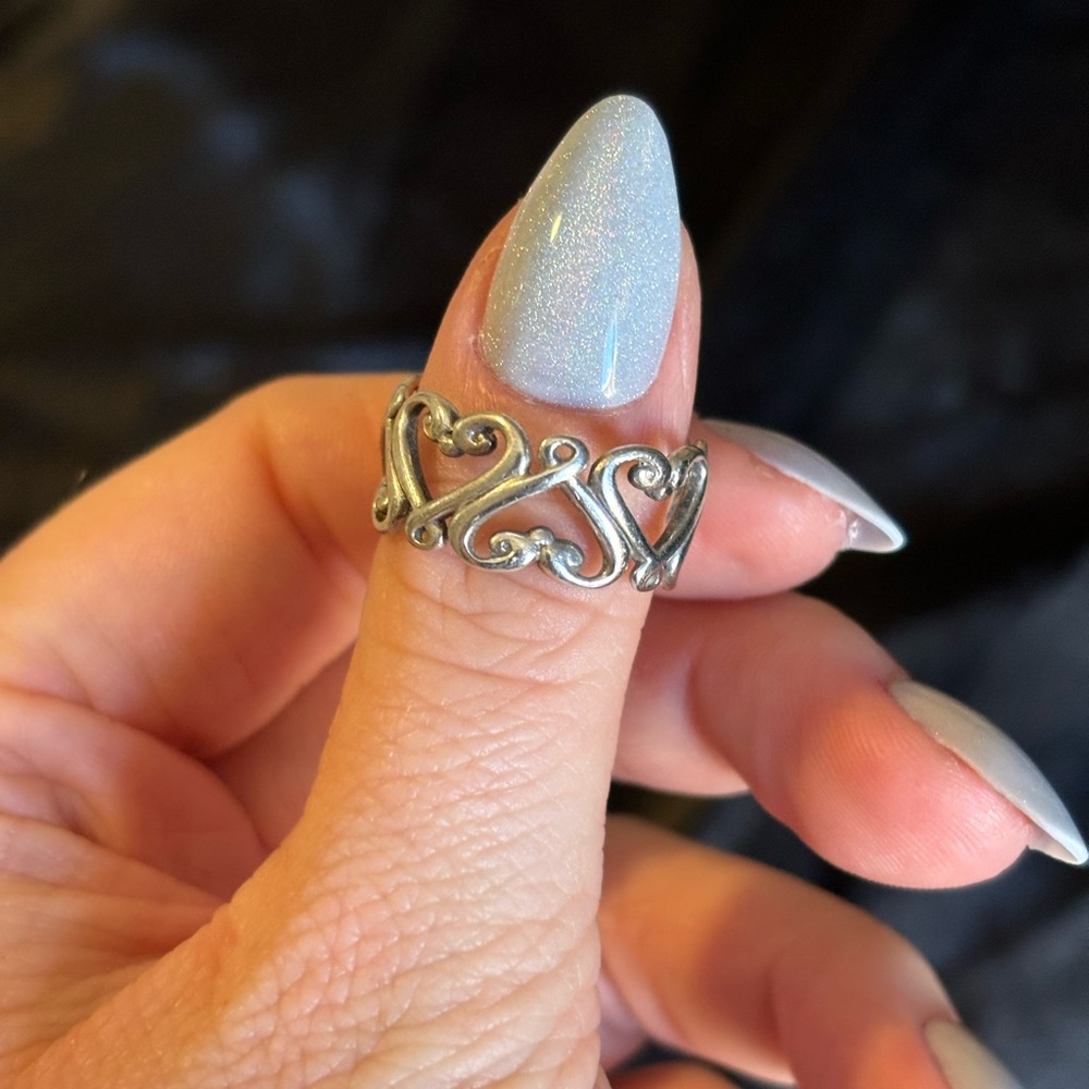 Tiffany & Co. Paloma Picasso Venezia Goldoni Heart Ring Sterling Silver Size 6.5